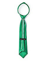 Rear View Thumbnail - Pantone Emerald Matte Satin Boy's 14" Zip Necktie by After Six