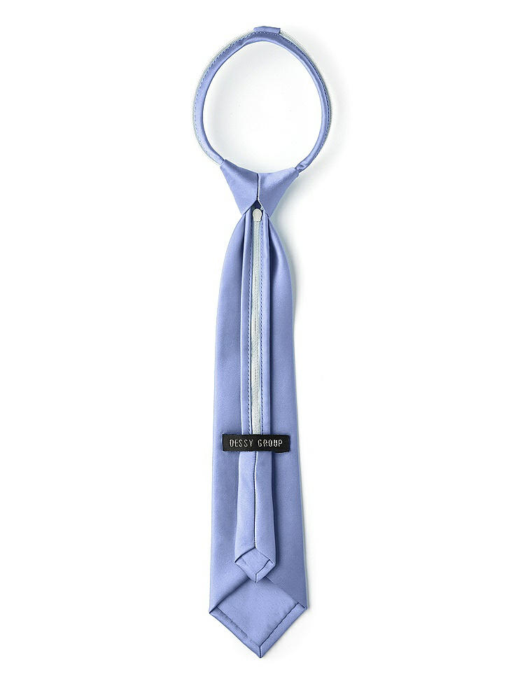 Back View - Periwinkle - PANTONE Serenity Matte Satin Boy's 14" Zip Necktie by After Six