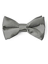 Front View Thumbnail - Charcoal Gray Matte Satin Boy's Clip Bow Tie by After Six