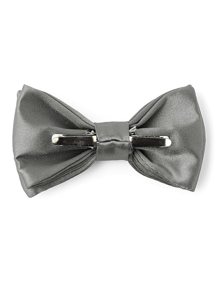 Back View - Charcoal Gray Matte Satin Boy's Clip Bow Tie by After Six
