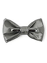 Rear View Thumbnail - Charcoal Gray Matte Satin Boy's Clip Bow Tie by After Six