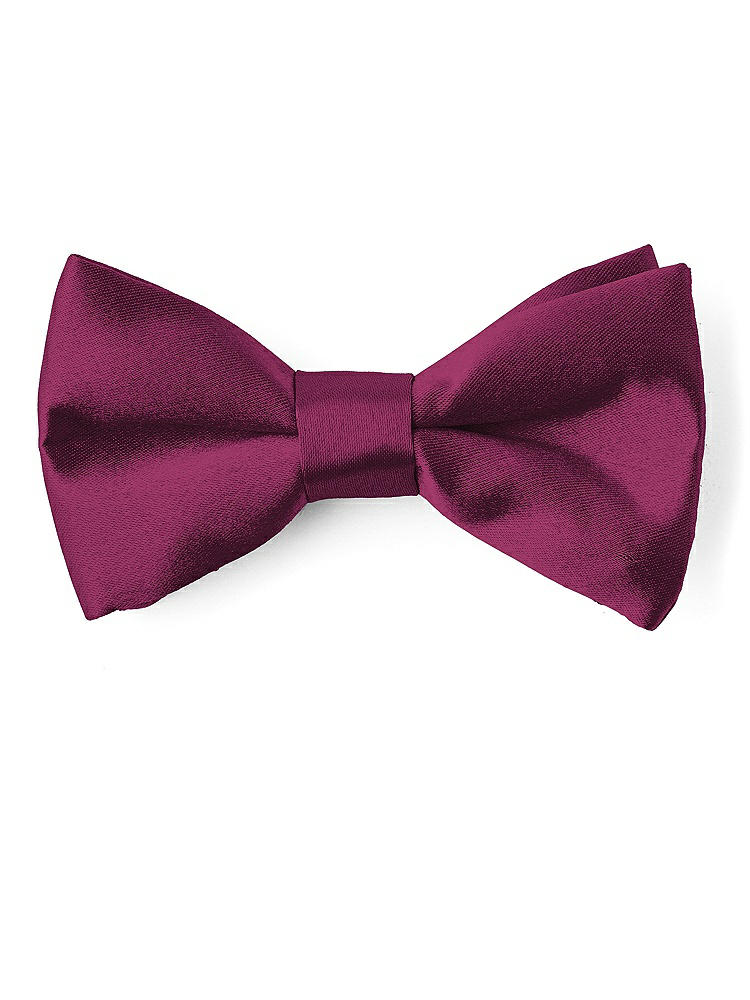 Front View - Ruby Matte Satin Boy's Clip Bow Tie by After Six