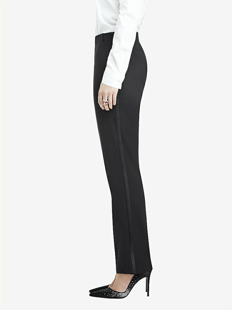 Front View - Black Women's Tuxedo Pant - Marlowe by After Six