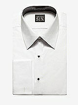 Front View Thumbnail - White Plain Front, Regular Fit Tuxedo Shirt- The Harry by After Six
