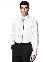 Rear View Thumbnail - White Plain Front, Regular Fit Tuxedo Shirt- The Harry by After Six