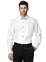 Rear View Thumbnail - White Pleated Front Tuxedo Shirt - The Oliver by After Six