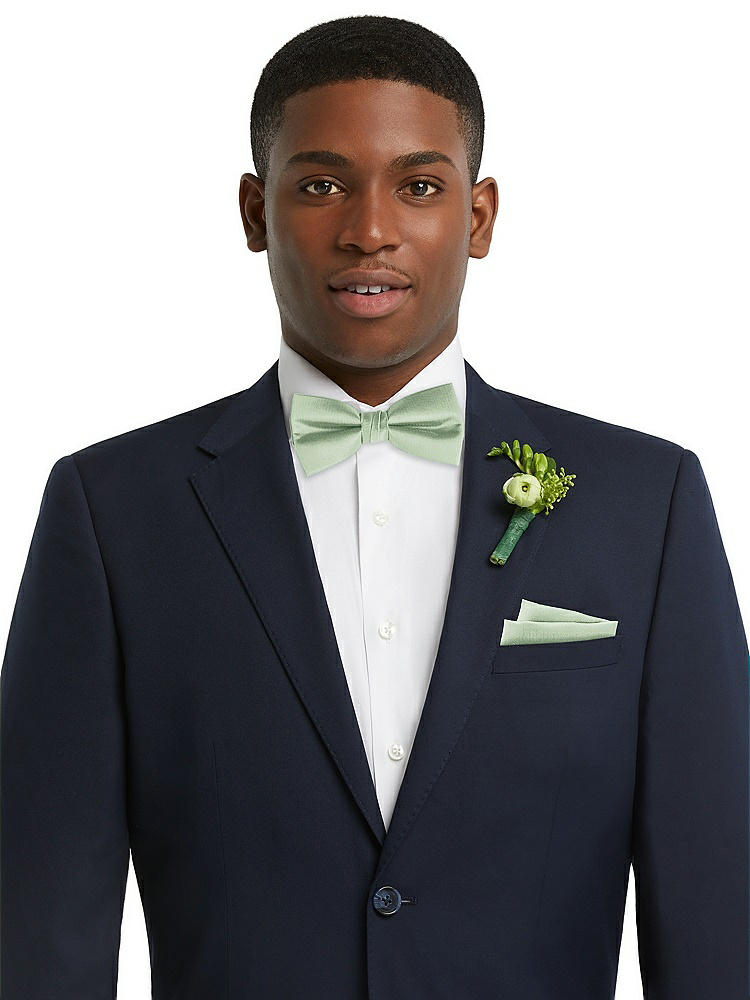 Front View - Celadon Classic Yarn-Dyed Bow Ties by After Six