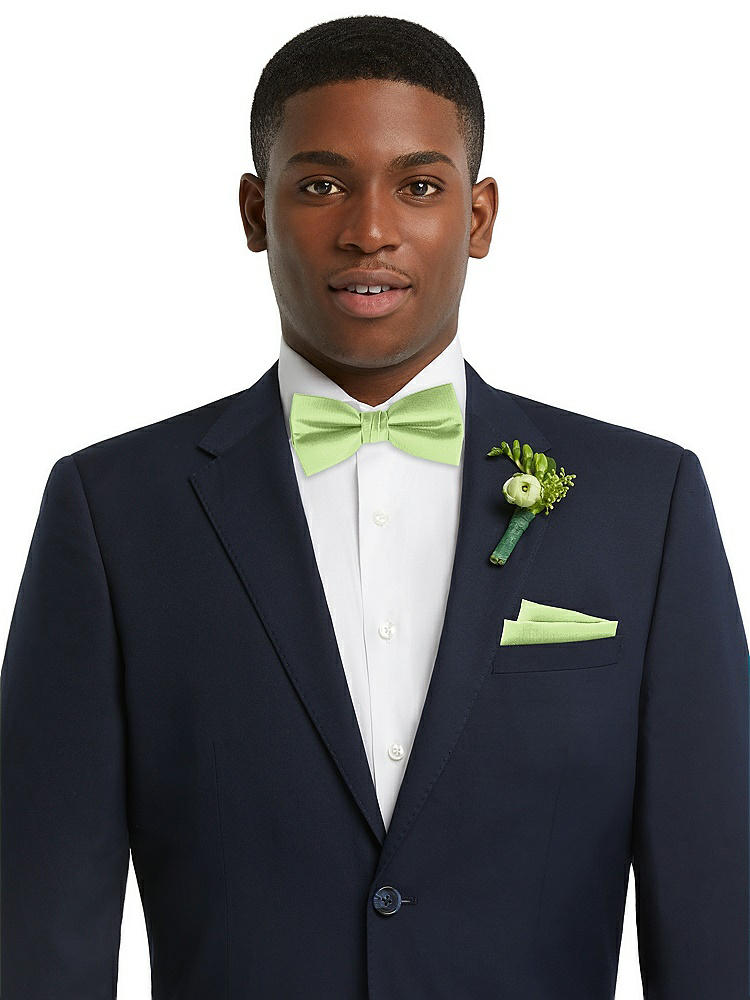 Front View - Pistachio Classic Yarn-Dyed Bow Ties by After Six