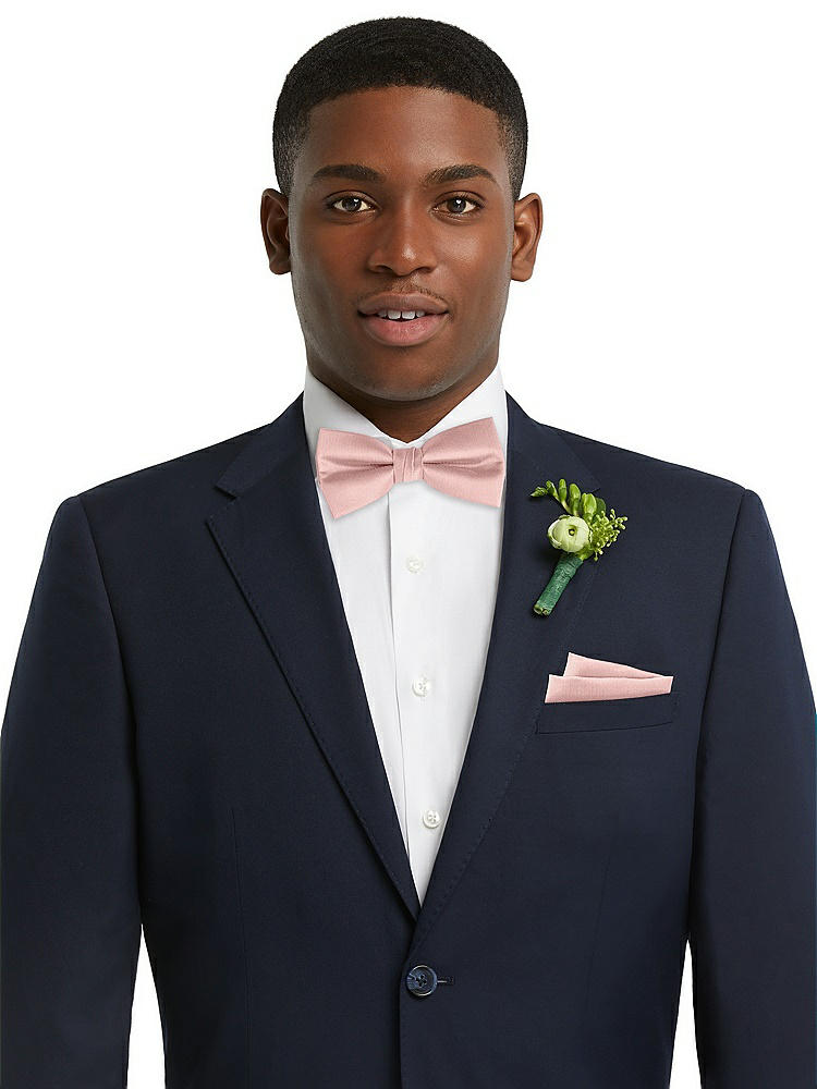Front View - Rose - PANTONE Rose Quartz Classic Yarn-Dyed Bow Ties by After Six