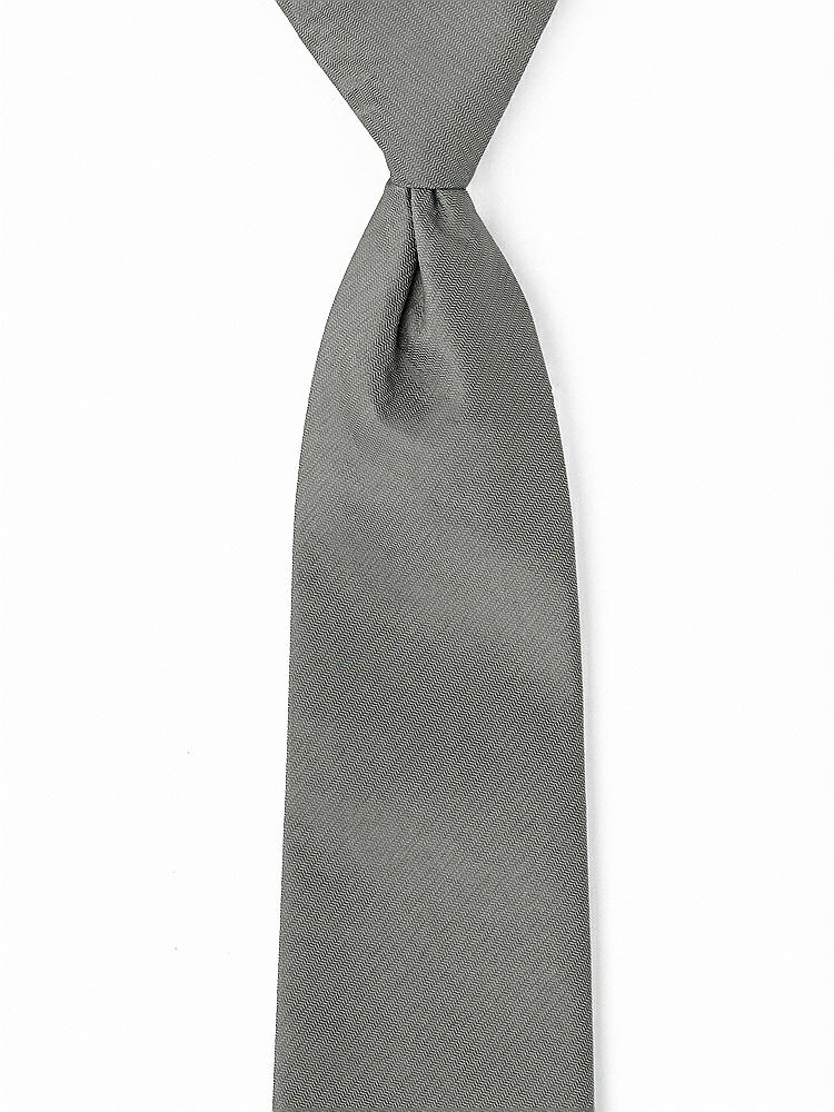 Front View - Charcoal Gray Classic Yarn-Dyed Pre-Knotted Neckties by After Six