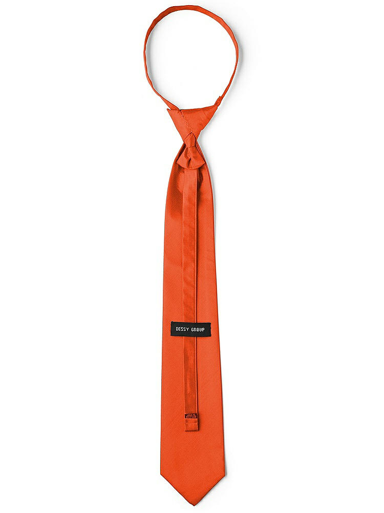 Back View - Tangerine Tango Classic Yarn-Dyed Pre-Knotted Neckties by After Six
