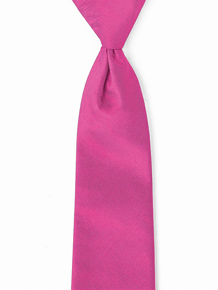 Front View - Fuchsia Classic Yarn-Dyed Pre-Knotted Neckties by After Six