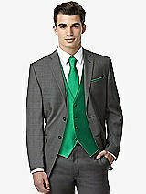 Front View Thumbnail - Pantone Emerald Classic Yarn-Dyed Tuxedo Vest by After Six
