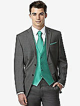 Front View Thumbnail - Pantone Turquoise Classic Yarn-Dyed Tuxedo Vest by After Six
