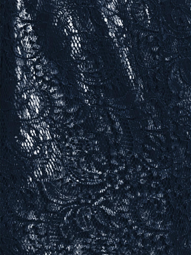 Front View - Midnight Navy Marquis Lace Fabric by the Yard