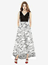 Front View Thumbnail - Botanica Sleeveless Floral Skirt High Low Dress with Pockets