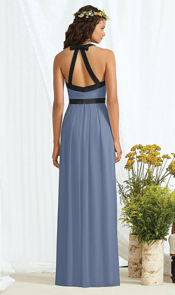 Back View - Larkspur Blue & Black Social Bridesmaids Style 8163