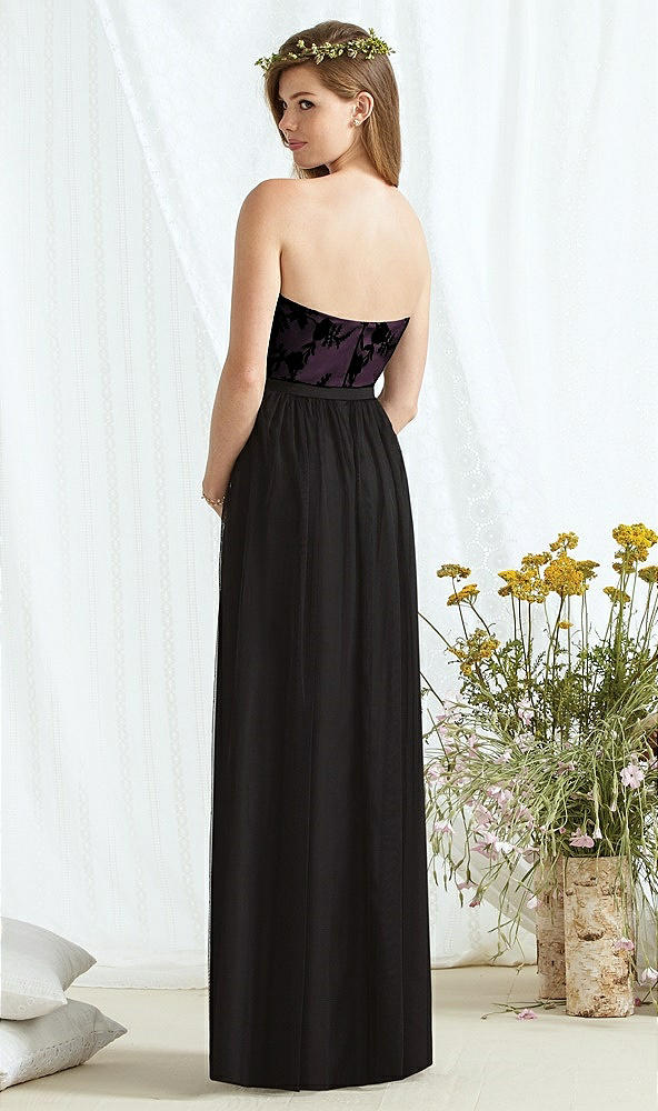 Back View - Aubergine & Off White Social Bridesmaids Style 8171