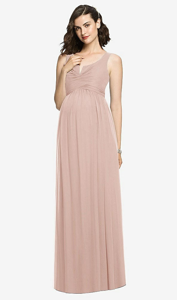 Front View - Toasted Sugar Sleeveless Notch Maternity Dress