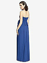 Rear View Thumbnail - Classic Blue Draped Bodice Strapless Maternity Dress