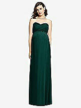 Front View Thumbnail - Evergreen Draped Bodice Strapless Maternity Dress