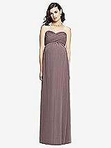 Front View Thumbnail - French Truffle Draped Bodice Strapless Maternity Dress
