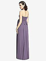 Rear View Thumbnail - Lavender Draped Bodice Strapless Maternity Dress