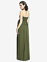 Rear View Thumbnail - Olive Green Draped Bodice Strapless Maternity Dress
