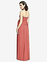 Rear View Thumbnail - Coral Pink Draped Bodice Strapless Maternity Dress