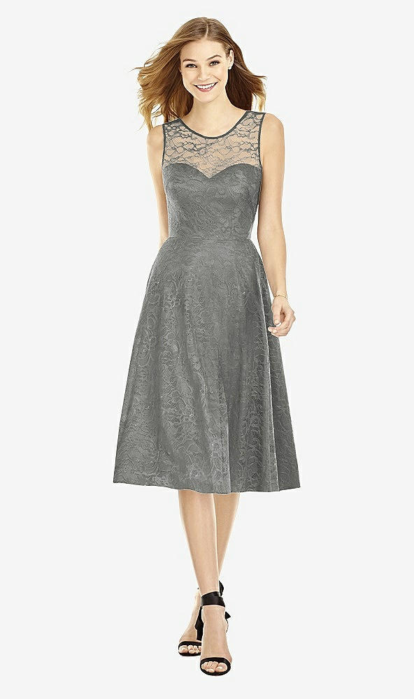 Front View - Charcoal Gray After Six Bridesmaid Dress 6750