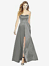 Front View Thumbnail - Charcoal Gray After Six Bridesmaid Dress 6755