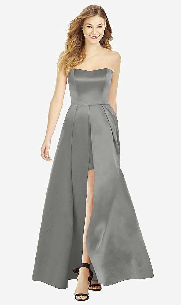 Front View - Charcoal Gray After Six Bridesmaid Dress 6755