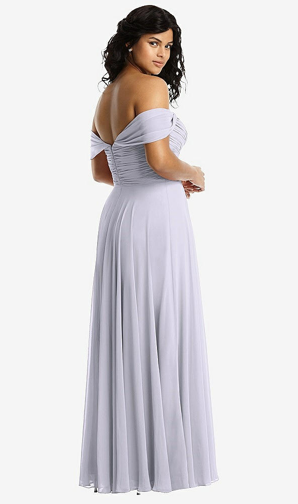 Back View - Silver Dove Off-the-Shoulder Draped Chiffon Maxi Dress