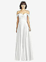 Alt View 1 Thumbnail - White Off-the-Shoulder Draped Chiffon Maxi Dress