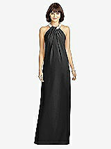Front View Thumbnail - Black Full Length Crepe Halter Neckline Dress