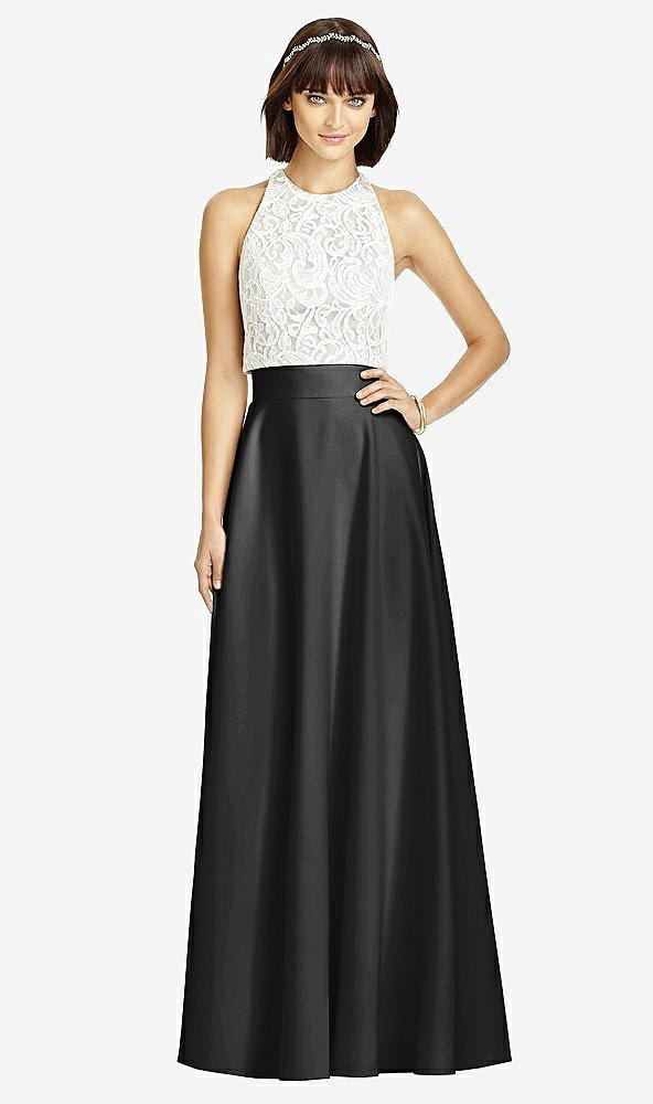 Front View - Black Crepe Maxi Skirt