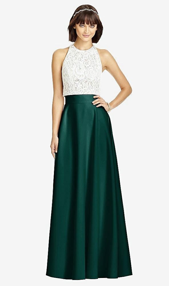 Front View - Evergreen Crepe Maxi Skirt