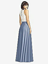 Rear View Thumbnail - Larkspur Blue Crepe Maxi Skirt