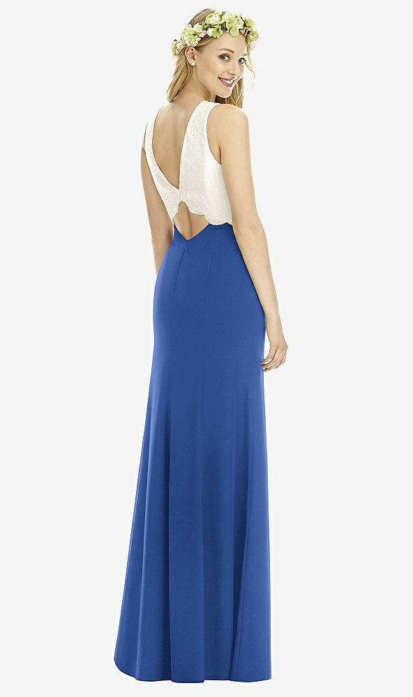 Back View - Classic Blue Social Bridesmaids Style 8172
