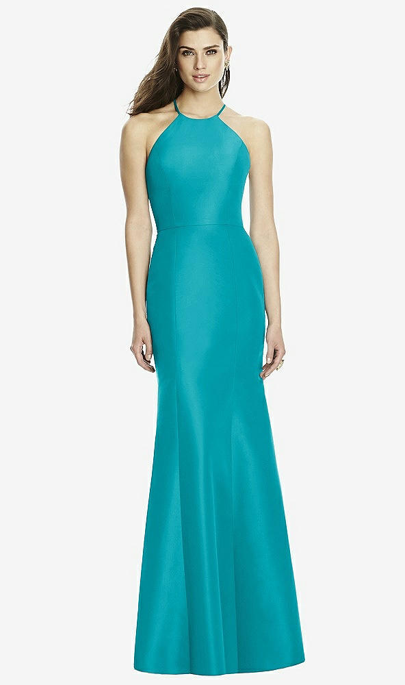 Front View - Vintage Teal Dessy Bridesmaid Dress 2996