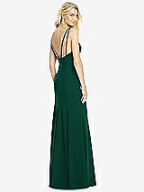 Front View Thumbnail - Hunter Green Bateau Neck Open-Back Trumpet Gown