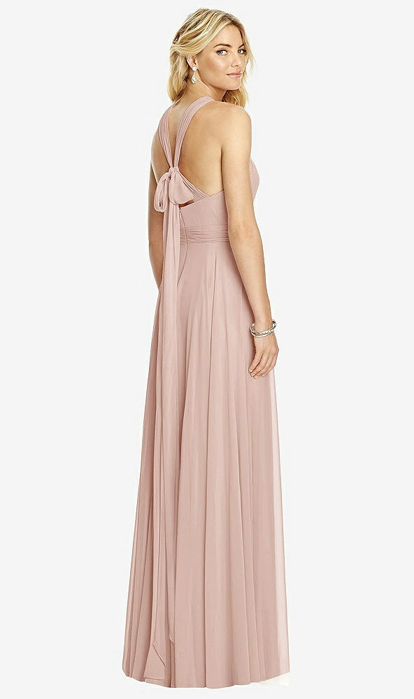 Back View - Toasted Sugar Cross Strap Open-Back Halter Maxi Dress