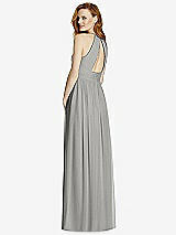 Rear View Thumbnail - Chelsea Gray Cutout Open-Back Shirred Halter Maxi Dress