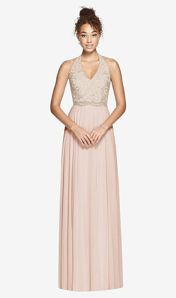 Front View - Cameo & Cameo Studio Design Collection 4512 Full Length Halter Top Bridesmaid Dress