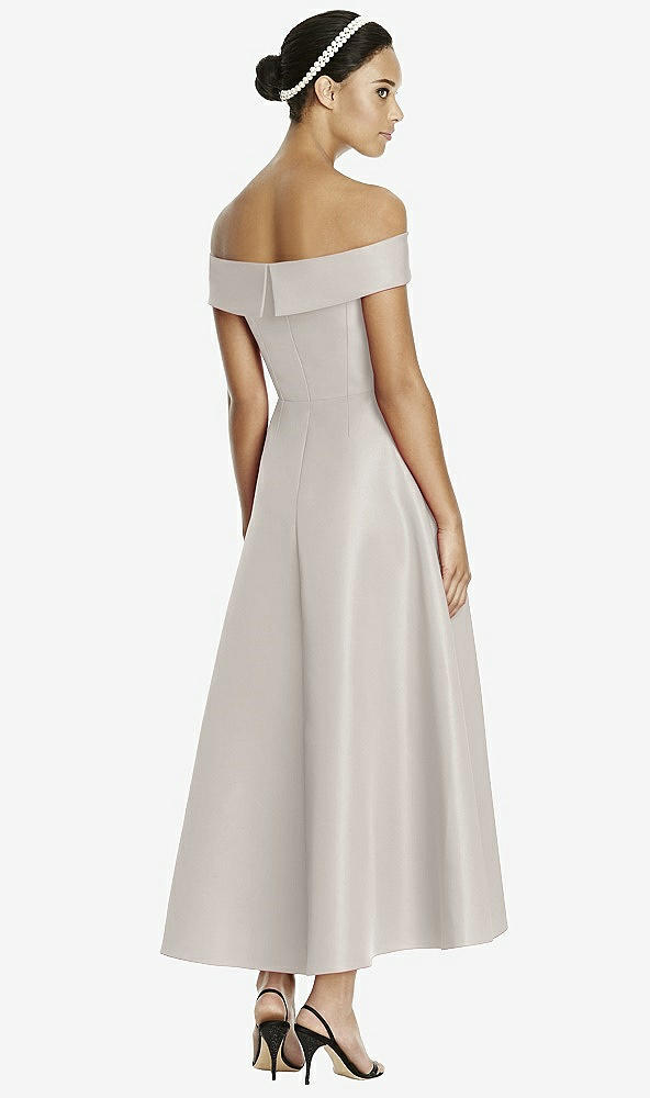 Back View - Oyster Studio Design 4513 Midi Off-the-Shoulder Bridesmaid Dress