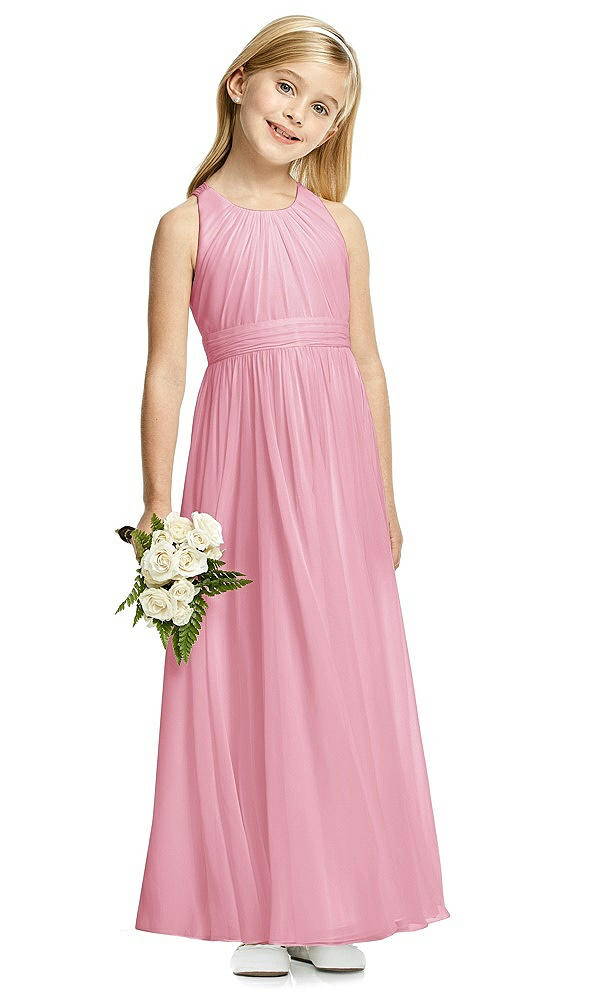 Front View - Peony Pink Flower Girl Dress FL4054