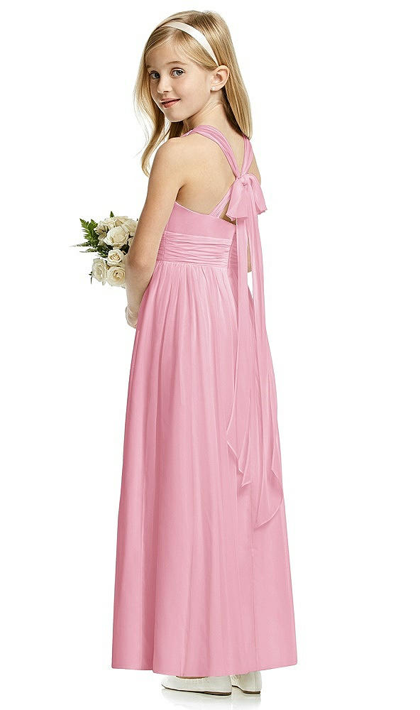 Back View - Peony Pink Flower Girl Dress FL4054