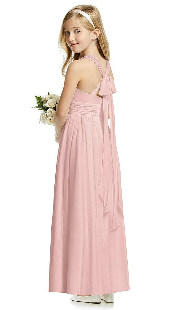 Back View - Rose - PANTONE Rose Quartz Flower Girl Dress FL4054