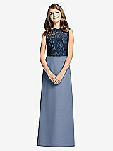 Front View Thumbnail - Larkspur Blue & Midnight Navy Dessy Junior Bridesmaid Dress JR540