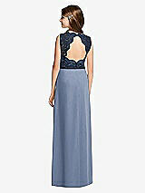 Rear View Thumbnail - Larkspur Blue & Midnight Navy Dessy Junior Bridesmaid Dress JR540